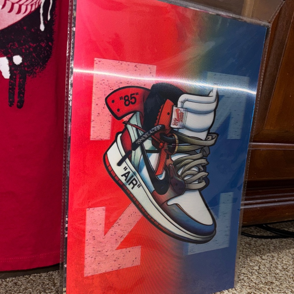 Colorful Sneaker Art Print holographic poster New in plastic